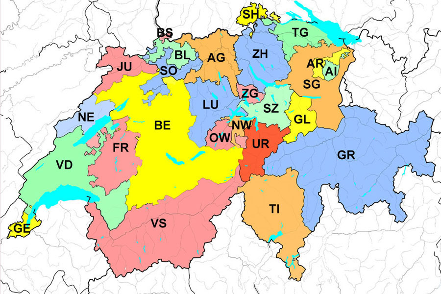 Kantonskarte Schweiz